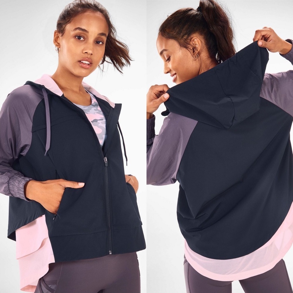 Fabletics Layered Karen Jacket Black Size - Meduim